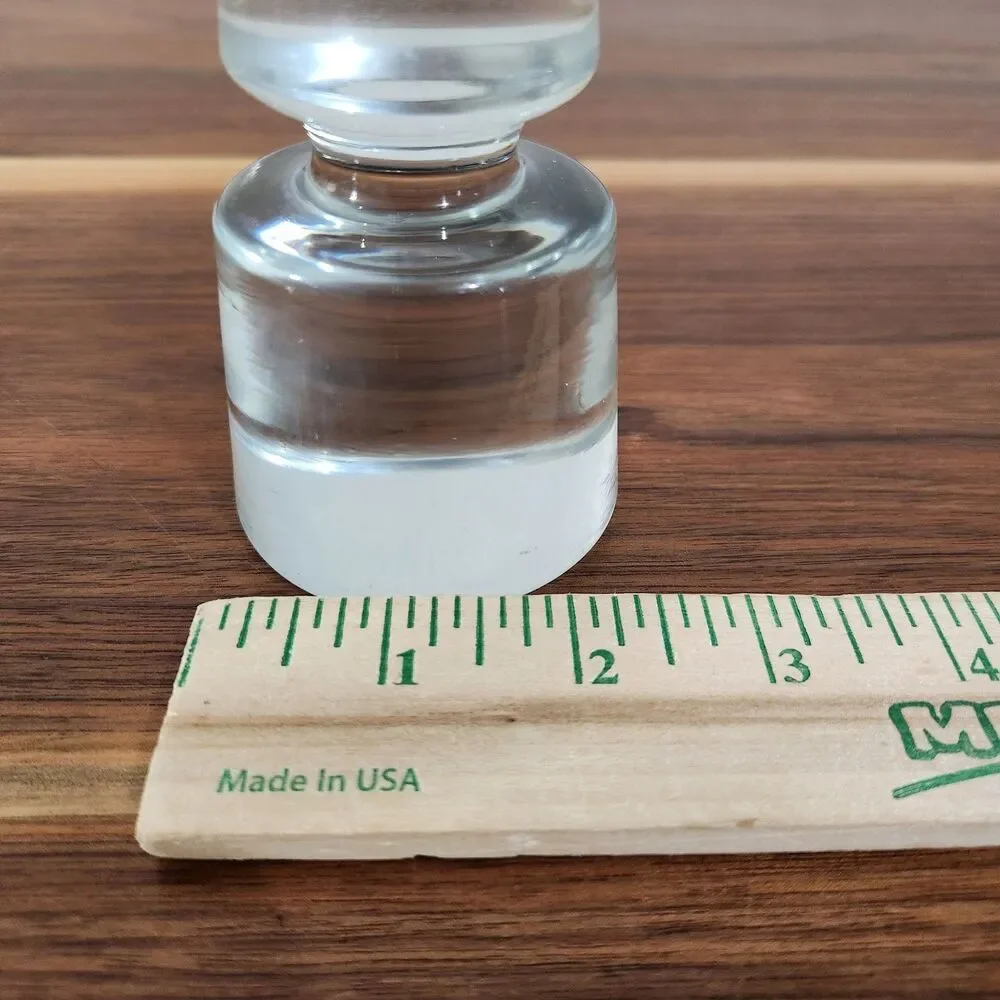 Vintage MCM Clear Glass Decanter Stopper Style Paper Weight 2x4
